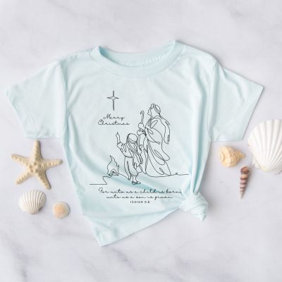 Merry Christmas - Isaiah 9:6 Line Drawing Unisex T-Shirt