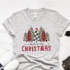 Merry Christmas Plaid and Leopard Unisex T-Shirt