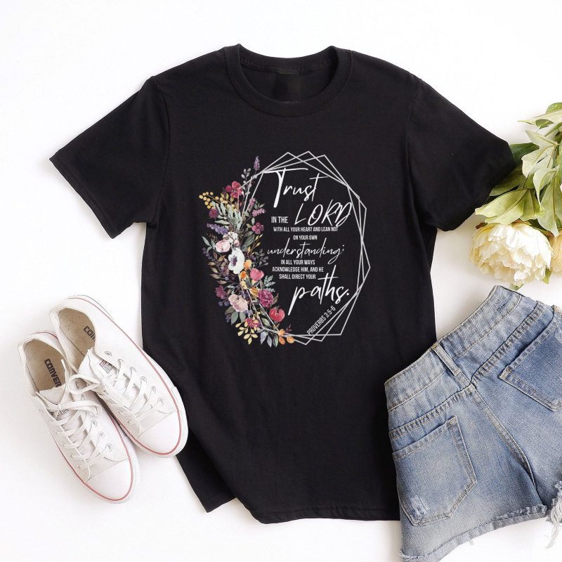 Proverbs 3:5-6 Floral Unisex T-Shirt