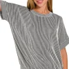 Corded Rib Short Sleeve T-Shirt - Black