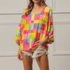 Multi Block Bubble Pop Ballon Top - Pink/Yellow/Blue