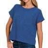 Round Neck Short Sleeve T-Shirt - Lt Navy