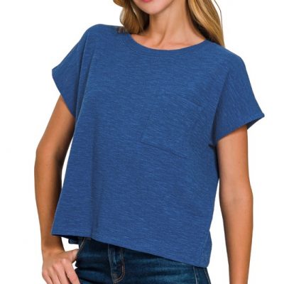 Round Neck Short Sleeve T-Shirt - Lt Navy