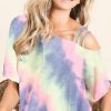 Tie Dye French Terry Strapped One Shoulder Top - Charcoal Tiedye