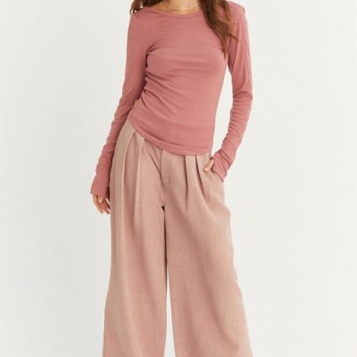 Western Style Top with Low Scoop Back - Clay